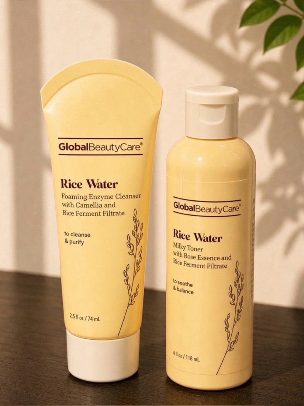 GlobalBeautyCare Rice Water Cleanser & Milky Toner - Pale Cream